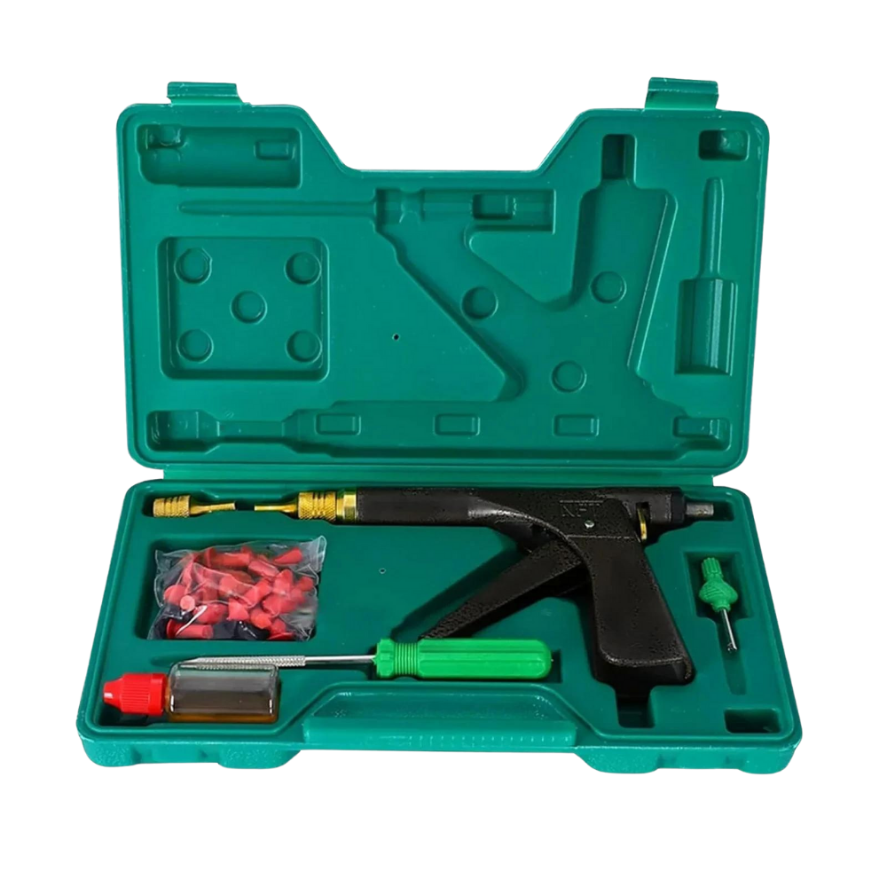 Automatic Tubeless Tire Repair Tool with Mushroom Plugs and Trigger Mechanism