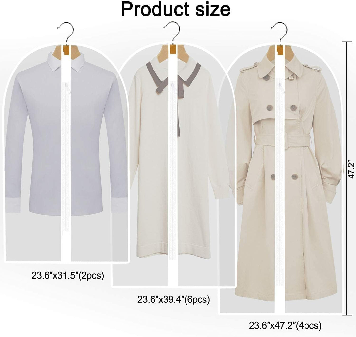 71-Inch Garment Bag with Full-Length Zipper and Dual Handles for Gowns