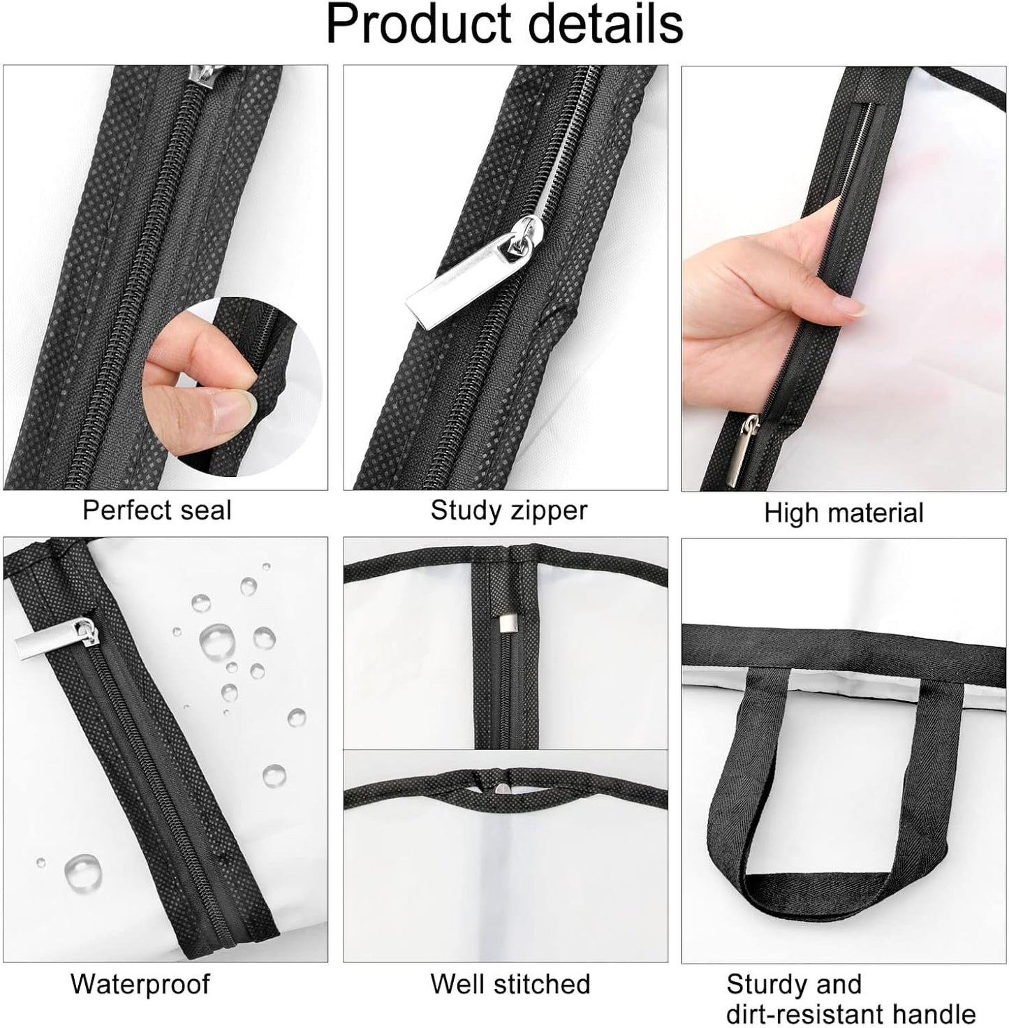 71-Inch Garment Bag with Full-Length Zipper and Dual Handles for Gowns