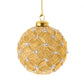 3.15" Gold Lattice Glass Ball Ornaments – 6-Piece Set