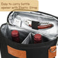 Insulated Wine Bottle Carrier for Two 750ml Bottles with Padded Divider and Adjustable Strap