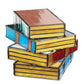 Stained Glass Table Lamp with Book Stack Design and Warm Diffused Light All Vera Mart