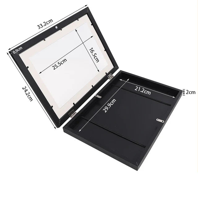 Wall Display Frame with Front Opening for 150 Drawings and Artworks