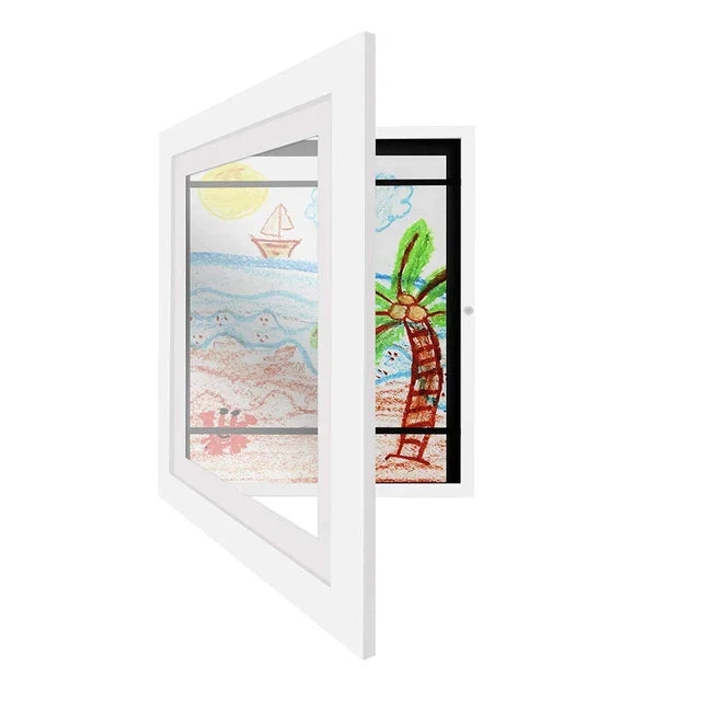 Wall Display Frame with Front Opening for 150 Drawings and Artworks