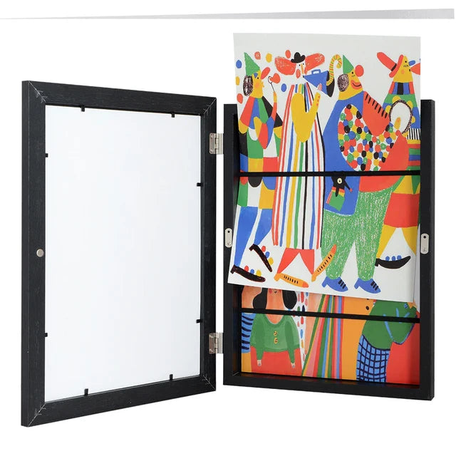 Wall Display Frame with Front Opening for 150 Drawings and Artworks