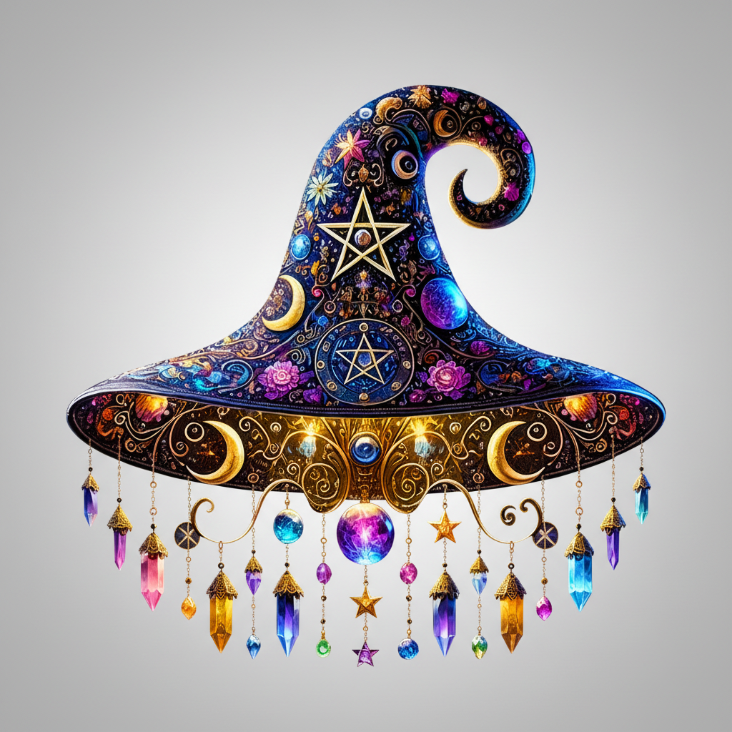Halloween Witch Hat Decor Magical Home Accent - Image 1