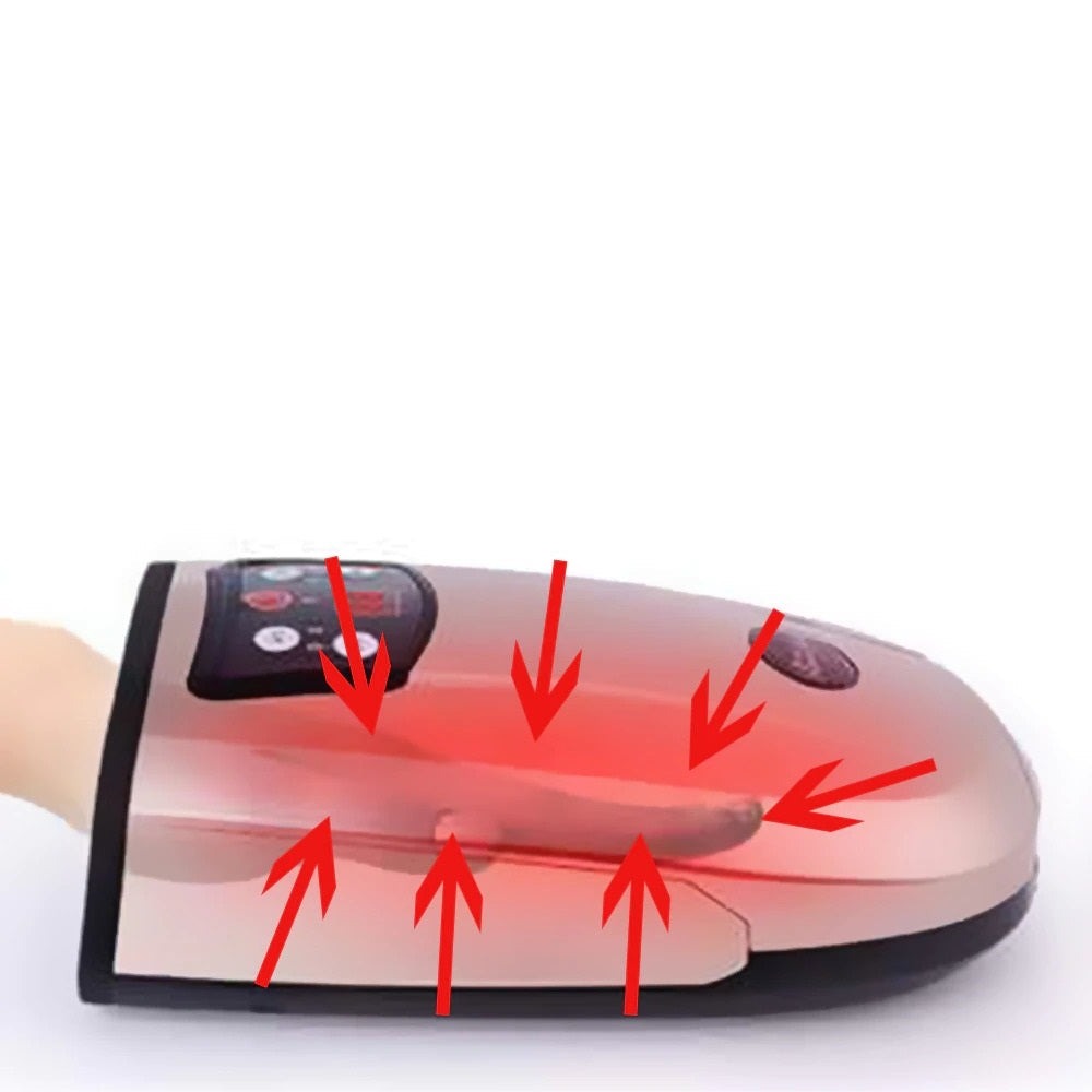 Air Compression Hand Massager with Dual Power Options and Universal Voltage, Portable Design