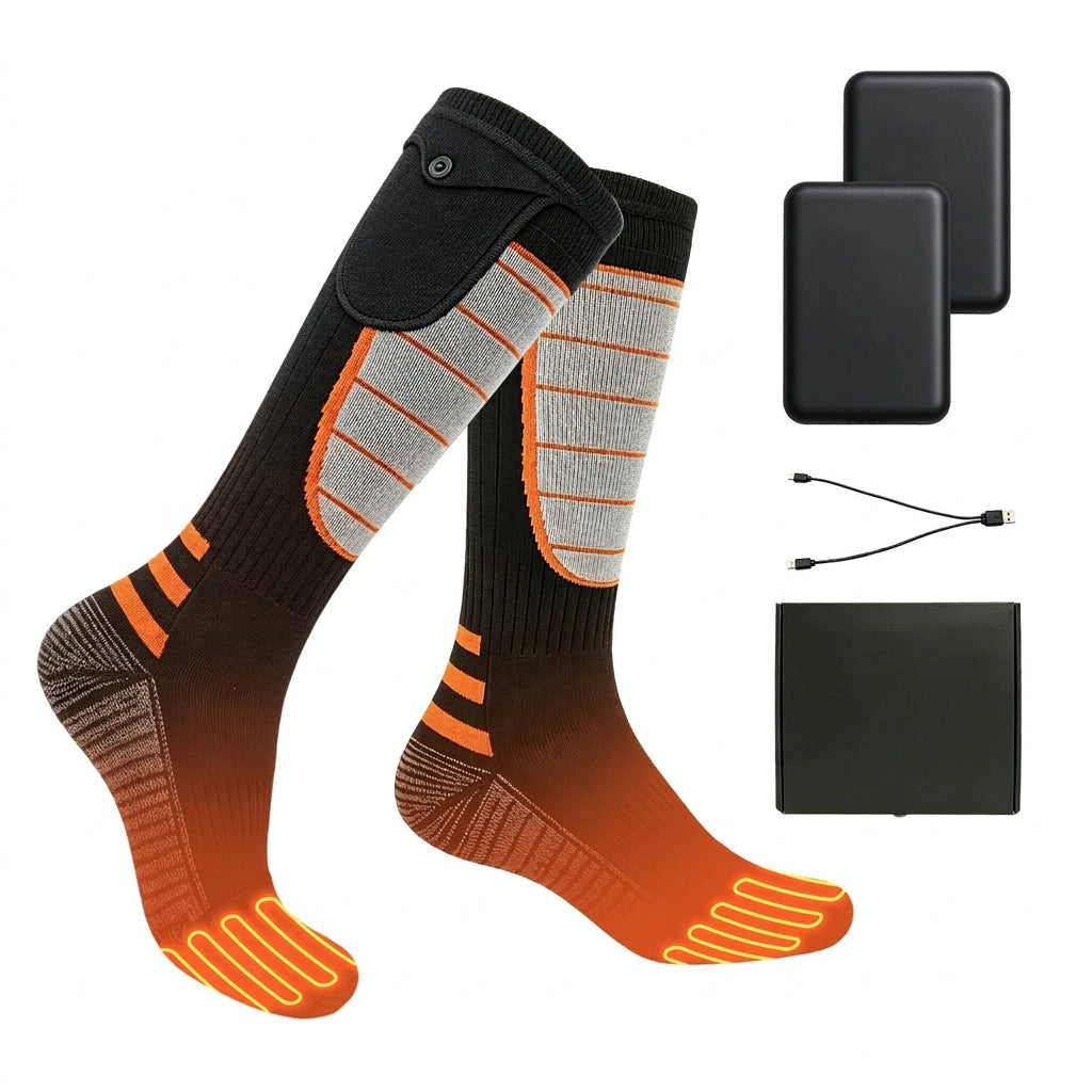 Heated Socks with Rechargeable Battery and Four Heat Settings for Men and Women