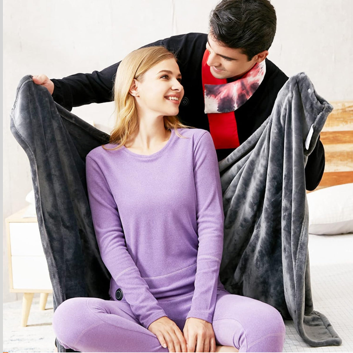 Heated Shawl with Three Temperature Settings and Zipper Closure, Machine Washable