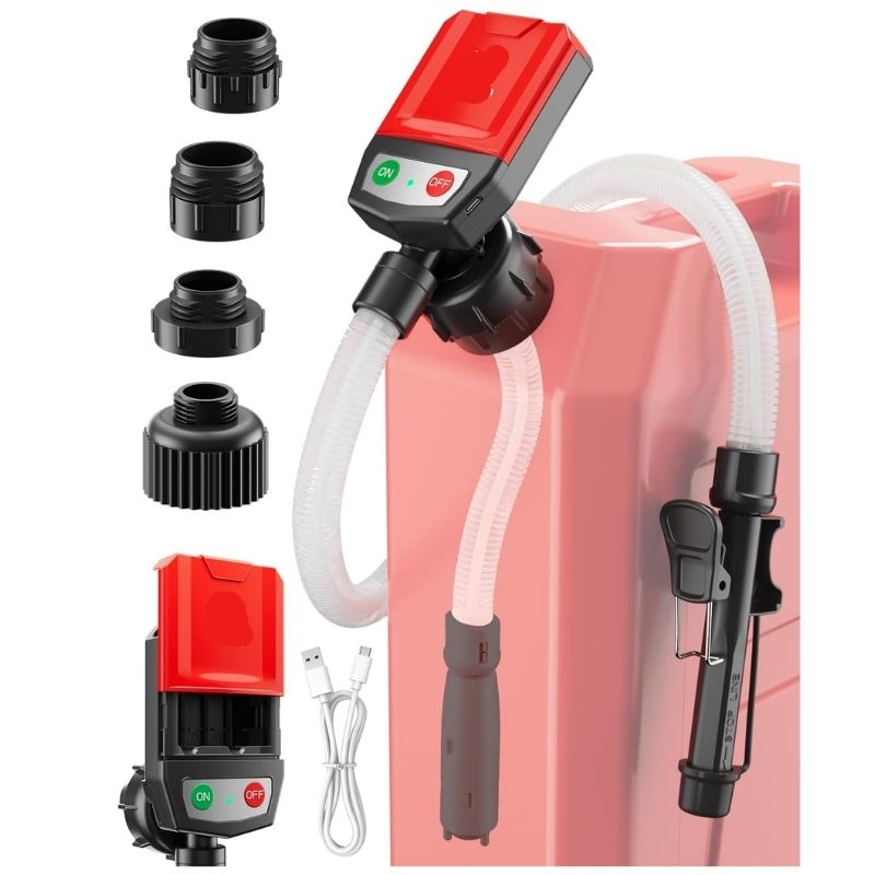 Automatic Fuel Transfer Pump with Battery Power and Four Tank Adapters