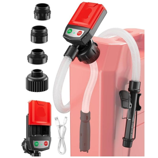 Automatic Fuel Transfer Pump with Battery Power and Four Tank Adapters