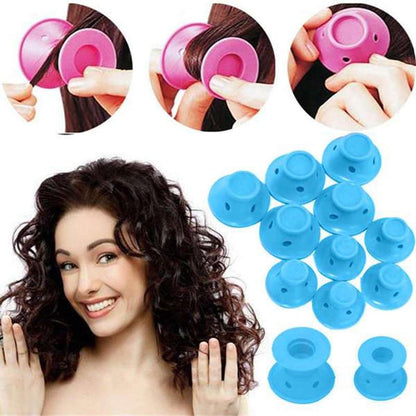 Heat-Free Silicone Hair Curlers with Medical Grade Material, Set of 10