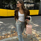 Women's Suede-Like Jacket with Tailored Lapel and Functional Pockets, Brown