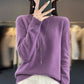 Wool Sweater with O-Neck Collar and Medium Stretch, Slim Fit