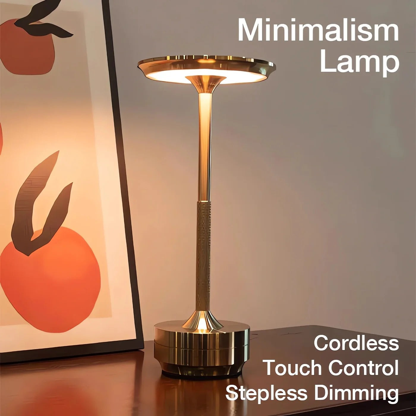 Rechargeable Table Lamp with Touch Dimming and Three Color Temperatures