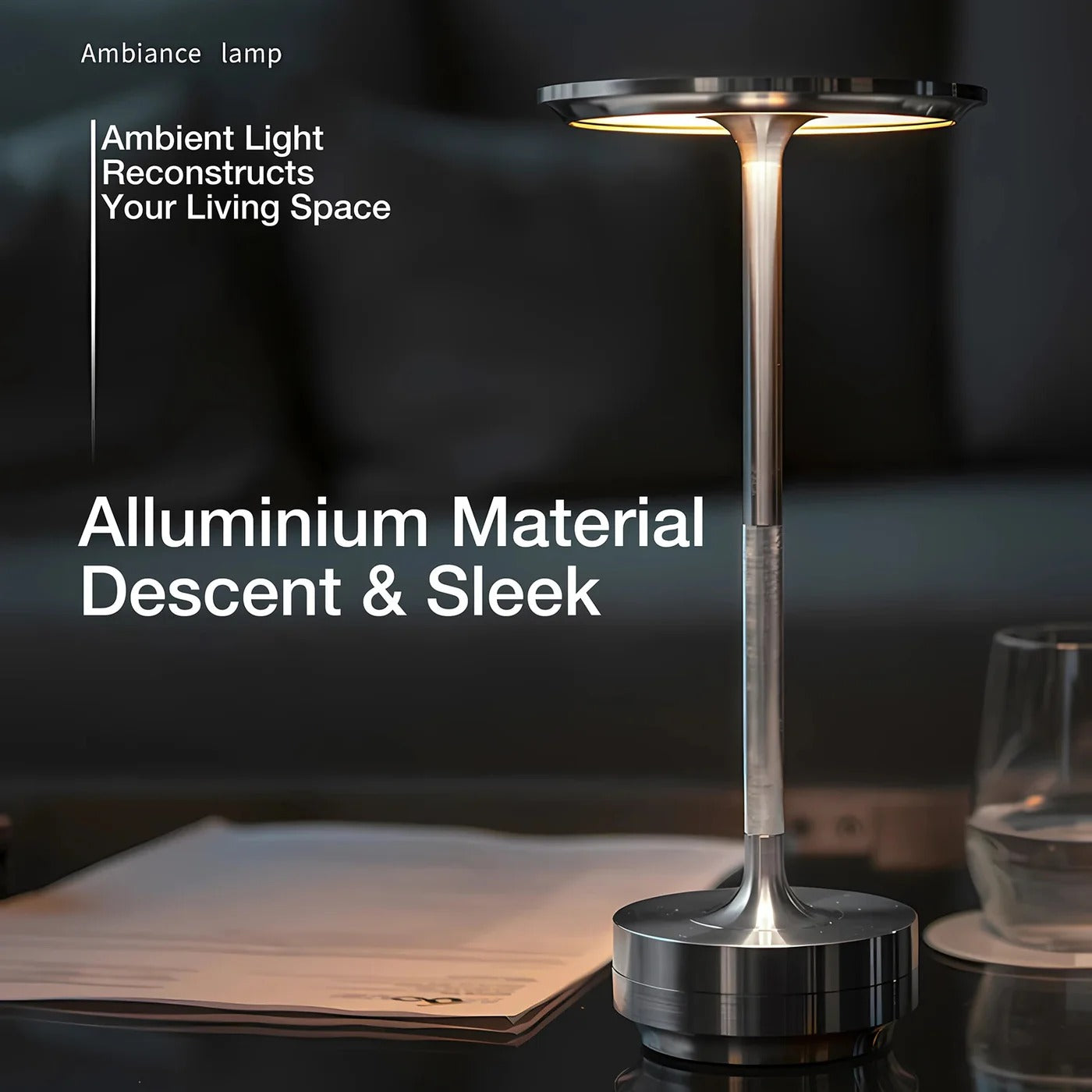 Rechargeable Table Lamp with Touch Dimming and Three Color Temperatures
