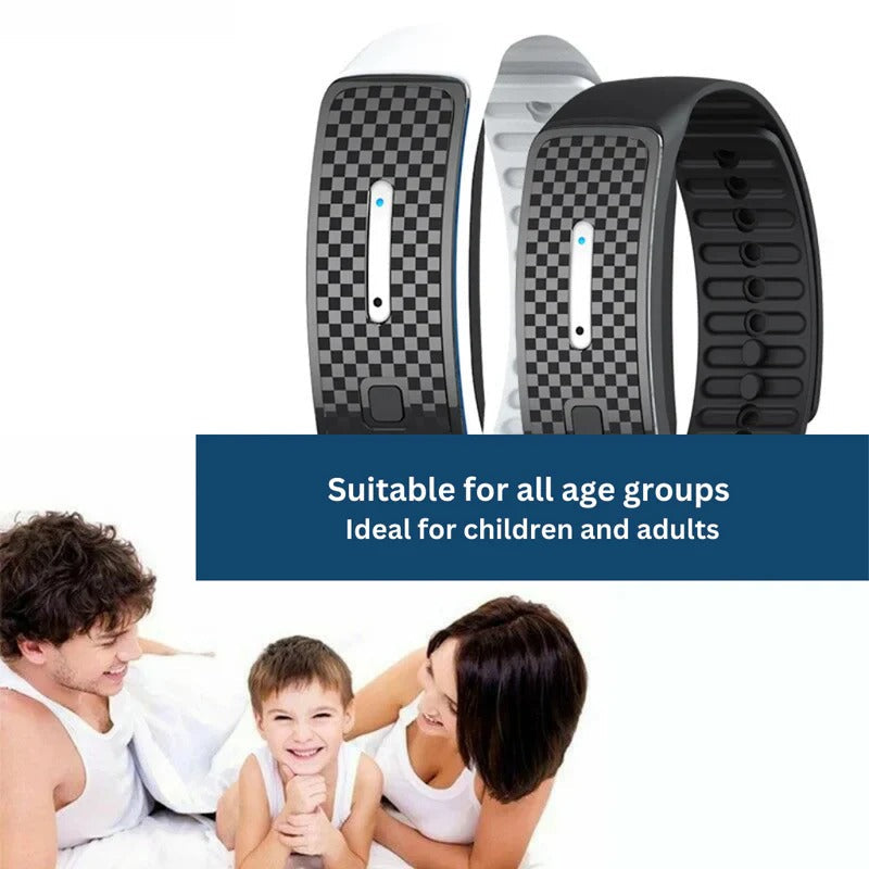 Ultrasonic Mosquito Repellent Bracelet with 7-Day Battery and USB Charging
