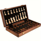 Foldable Wooden Chess Set with Magnetic Closure and Hand Carved Pieces, 15in Board