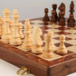Foldable Wooden Chess Set with Magnetic Closure and Hand Carved Pieces, 15in Board