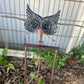 Garden Bird Sculpture with Flapping Wings and Six-Point Ground Stake, Powder-Coated Metal