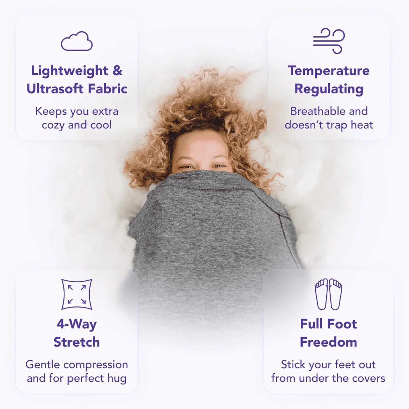 Wearable Swaddle Blanket for Adults with Breathable Knit and Adjustable Fastenings