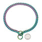 Metal Chain Dog Collar with Solid Links and Hand Polished Finish