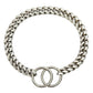Metal Chain Dog Collar with Solid Links and Hand Polished Finish