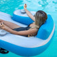 Motorized Inflatable Pool Lounger with Built-in Motor and Raised Backrest
