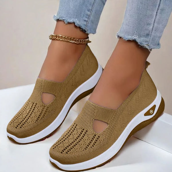 Breathable Slip On Shoes with Orthopedic Footbed and Textured Outsole Grip
