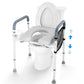 Adjustable Raised Toilet Seat with Padded Armrests and 350lb Weight Capacity