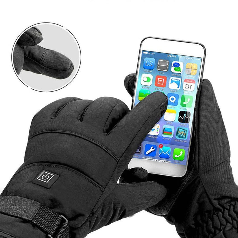 Touchscreen Heated Gloves with Three Heat Modes and Wind-Resistant Shell