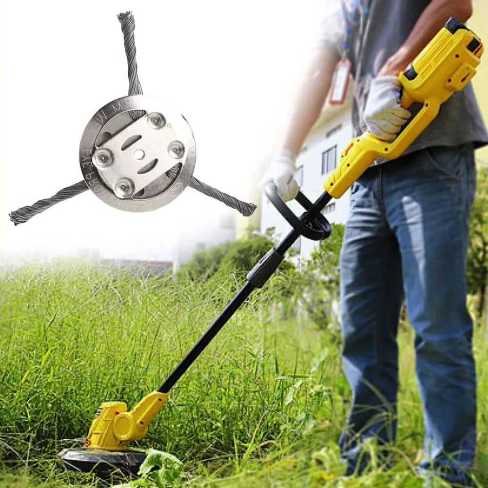 Wire Brush Trimmer Head with Steel Construction for Moss and Rust Removal