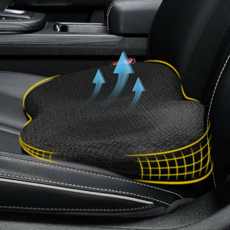 Memory Foam Seat Cushion with 3.5-Inch Lift and Pressure-Reducing Contour, Removable Cover