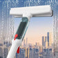 Telescopic Window Cleaner with 10-Inch Dual Head and 51-Inch Pole, Refillable Tank