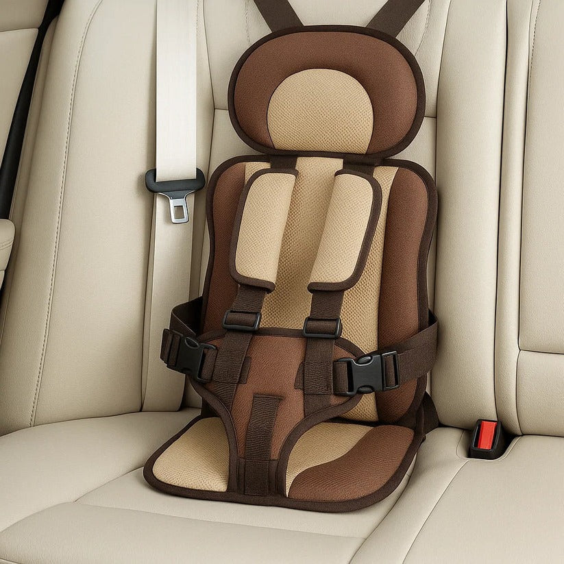 Portable Child Travel Seat with Five-Point Harness and Foldable Design, Ages 1-14