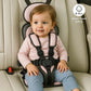 Portable Child Travel Seat with Five-Point Harness and Foldable Design, Ages 1-14