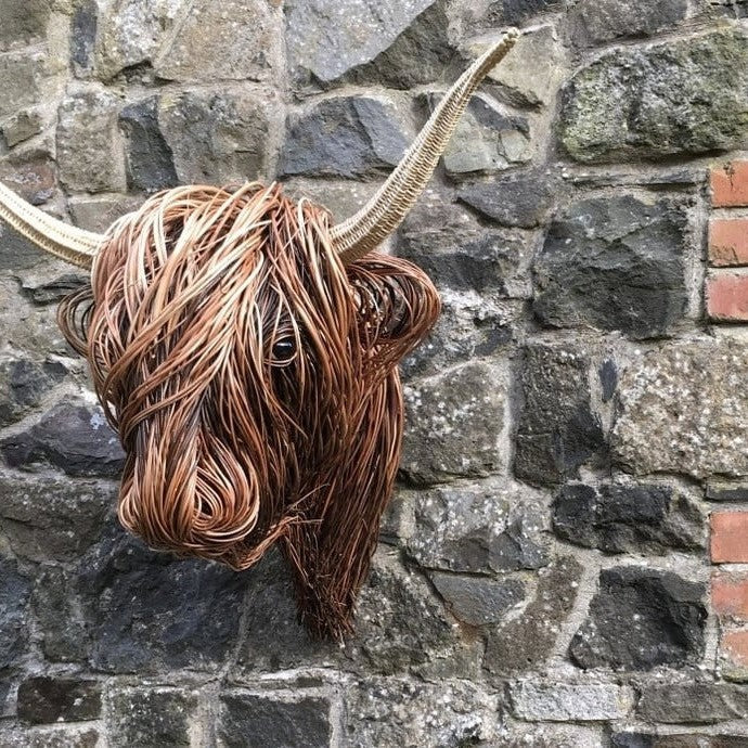 Highland Cattle Wall Sculpture with Hand Finished Textures, 24.8 x 20.9 Inches
