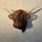 Highland Cattle Wall Sculpture with Hand Finished Textures, 24.8 x 20.9 Inches