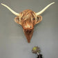 Highland Cattle Wall Sculpture with Hand Finished Textures, 24.8 x 20.9 Inches