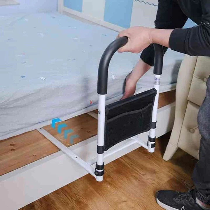 Bedside Assist Handle with Foam Padded Grip and Reinforced Steel Frame, Toolless Setup