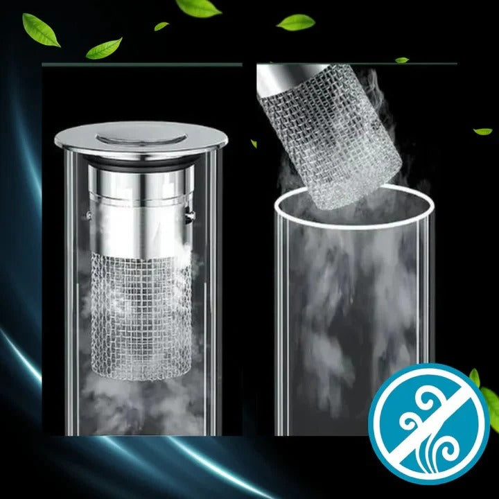 Pop Up Sink Stopper with Dual-Layer Odor Seal and Integrated Strainer, Toolless Install
