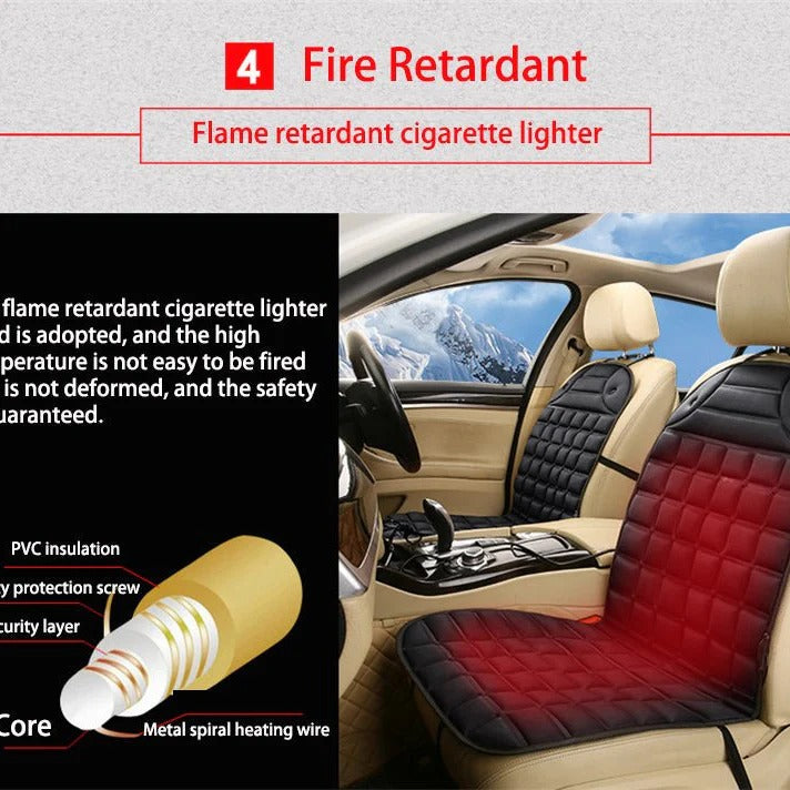 12V Car Seat Cushion with Intelligent Heat Cycling and Anti-Slip Backing