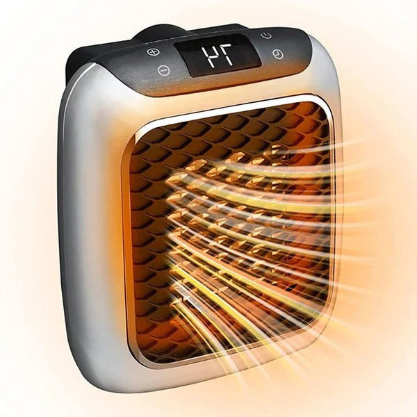 Plug-In Electric Heater with Ceramic Element and LED Thermostat, 800W Compact