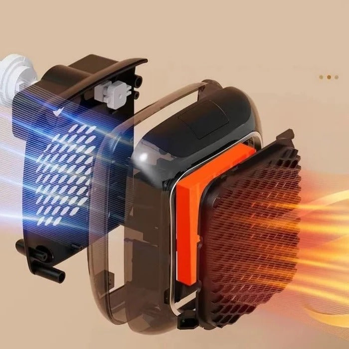 Plug-In Electric Heater with Ceramic Element and LED Thermostat, 800W Compact