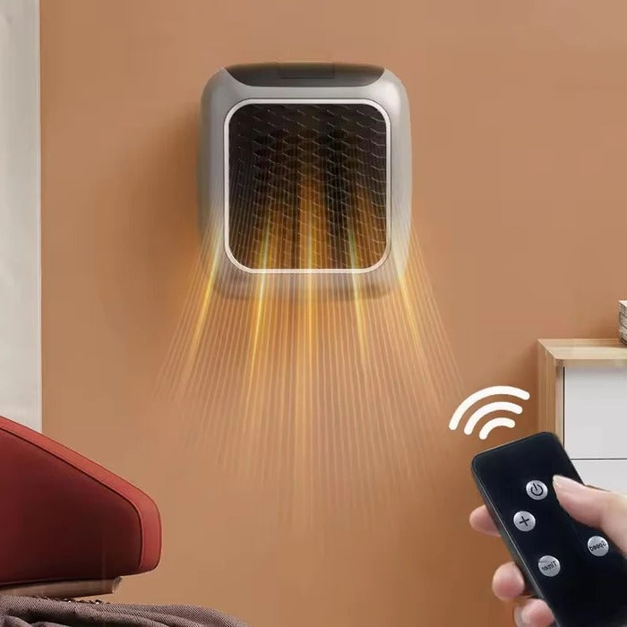 Plug-In Electric Heater with Ceramic Element and LED Thermostat, 800W Compact