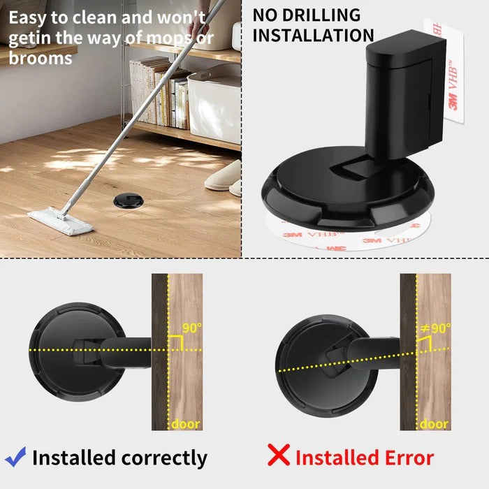 Door Stopper for Heavy Doors with Adhesive and Screw Mount, Adjustable to 0.98 Inches