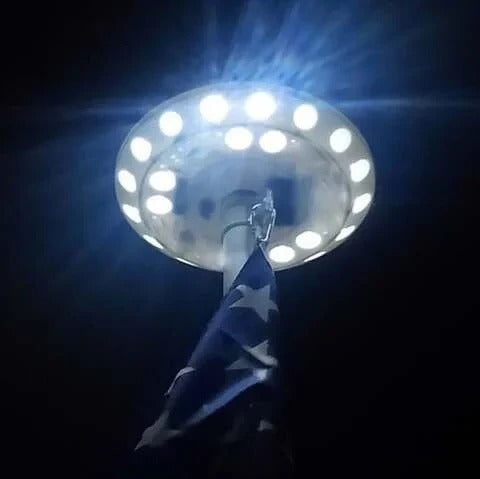 Solar Flagpole Topper Light with 700 Lumens and Automatic Dusk to Dawn Sensor