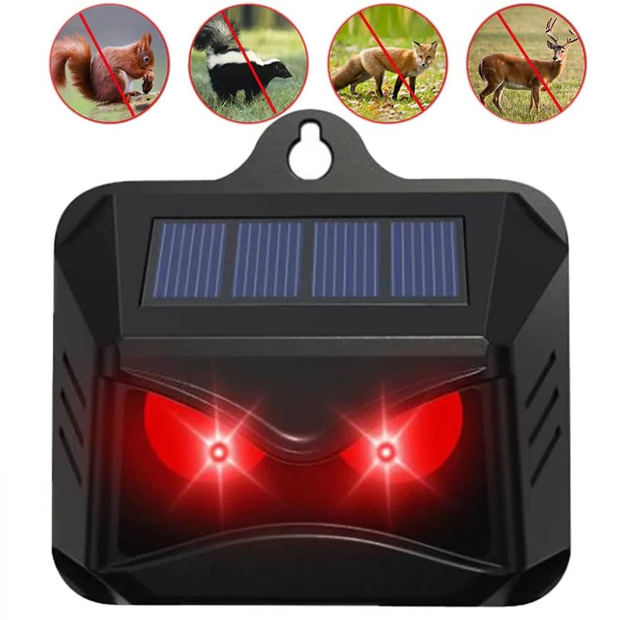 Ultrasonic Animal Repellent with Solar Charging and LED Flash, Set of 2
