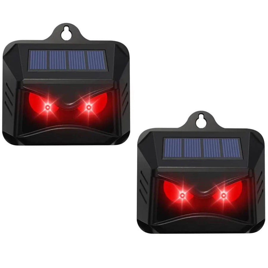 Ultrasonic Animal Repellent with Solar Charging and LED Flash, Set of 2