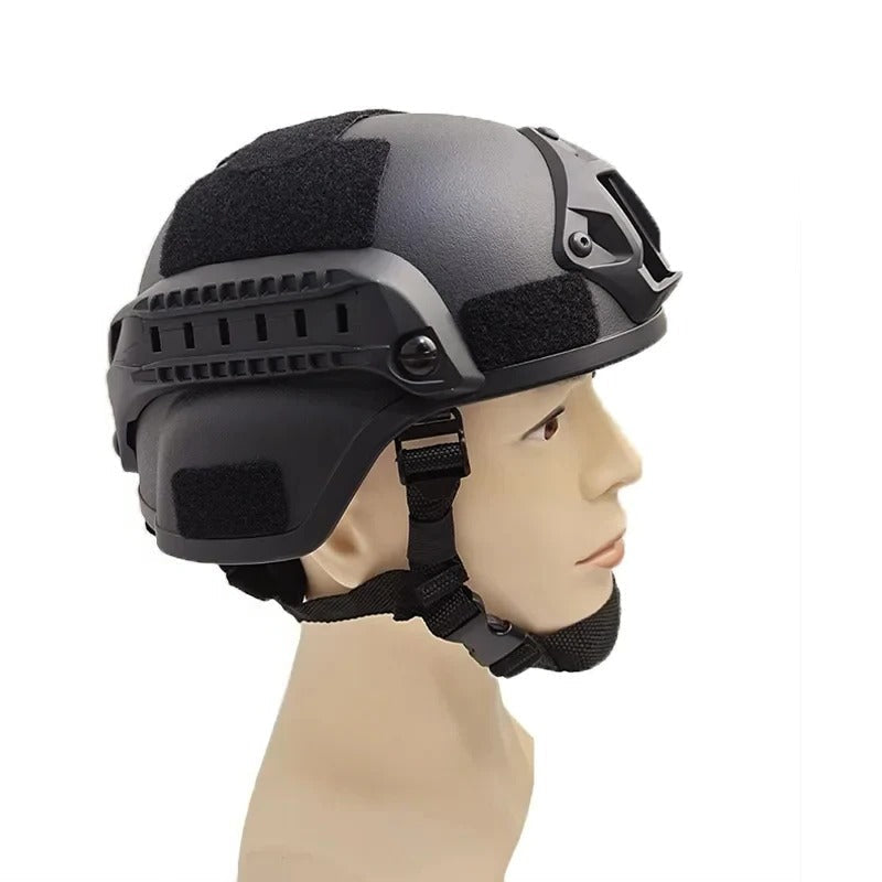 Protective Helmet with ABS Shell and Side Rail Mounts for Airsoft Training